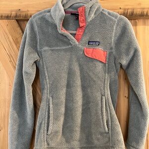 Patagonia Gray Fleece M with pink Accents re tool fleece